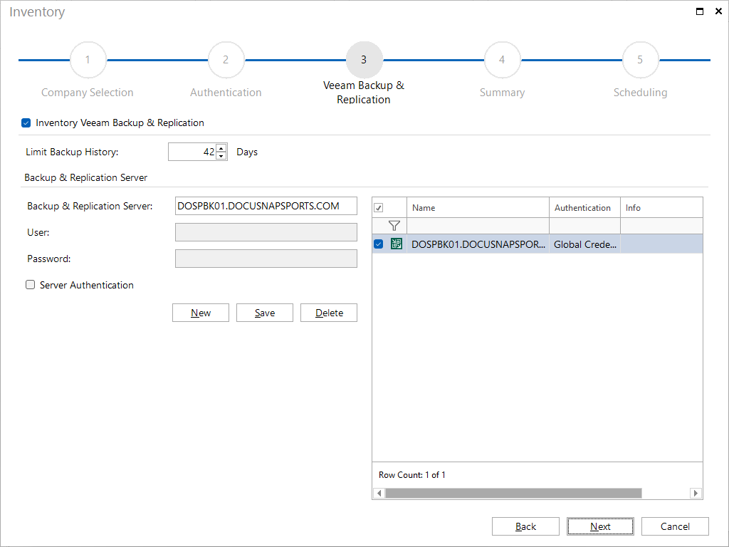 Docusnap Inventory Veeam